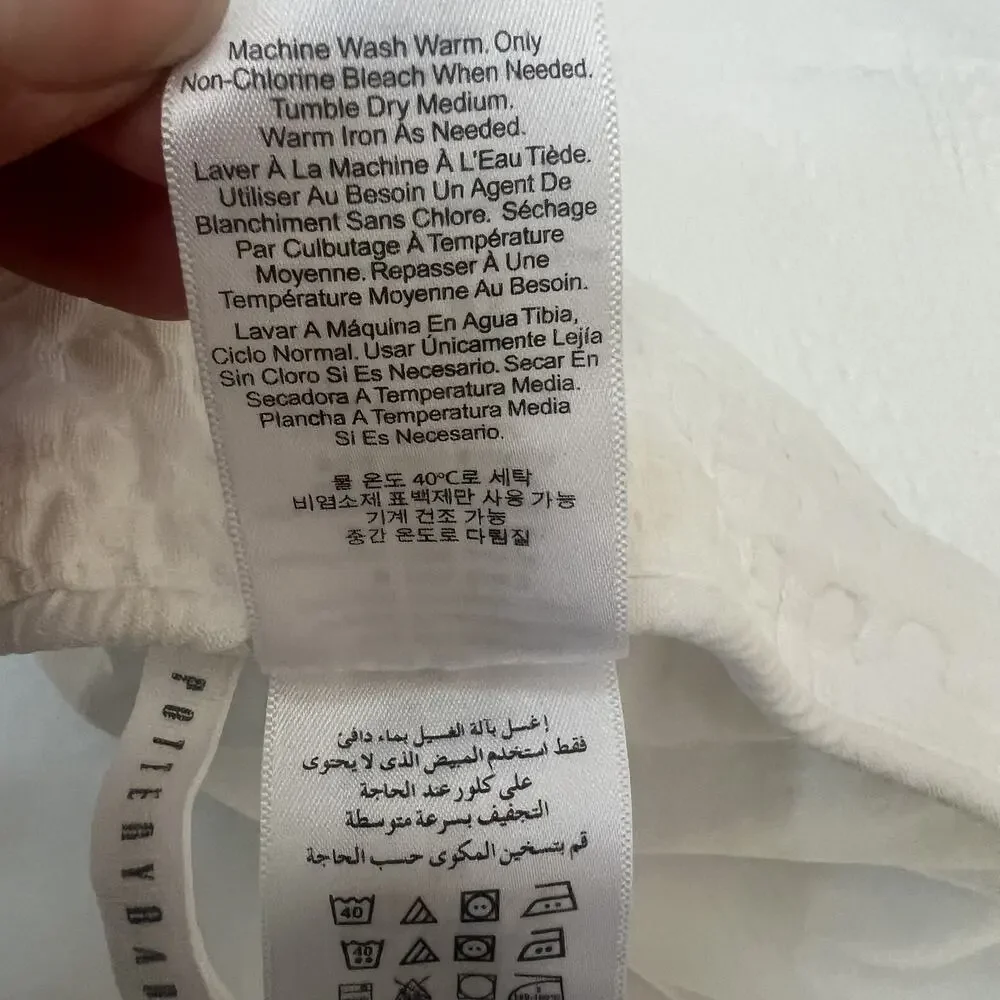 Pottery Barn Comforter Full Queen White Honeycomb Cotton Textured